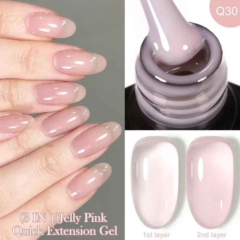 ’15ML Quick Extension Gel Nail Polish in Nude Milk White’ - Color-F151