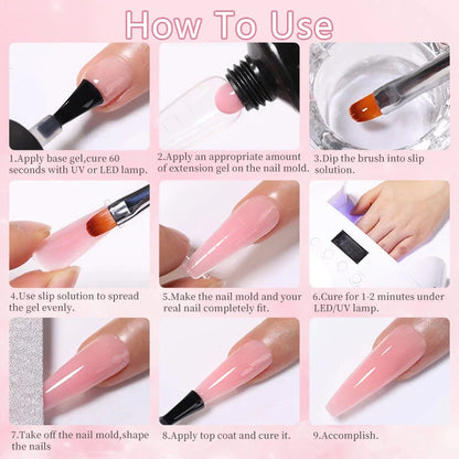 ’15ML Quick Extension Gel Nail Polish in Nude Milk White’ - Color-F151