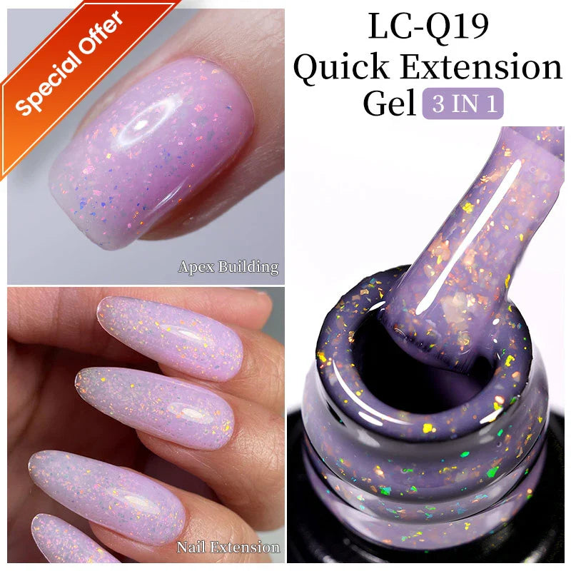 ’15ML Quick Extension Gel Nail Polish in Nude Milk White’ - Color-F151