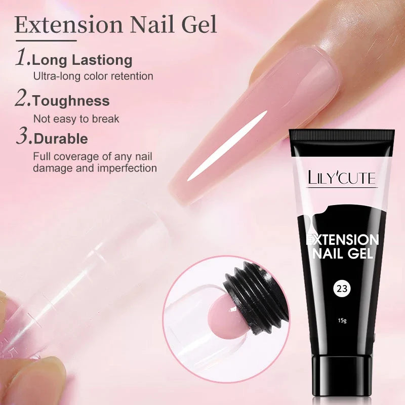 ’15ML Quick Extension Gel Nail Polish in Nude Milk White’ - Color-F151