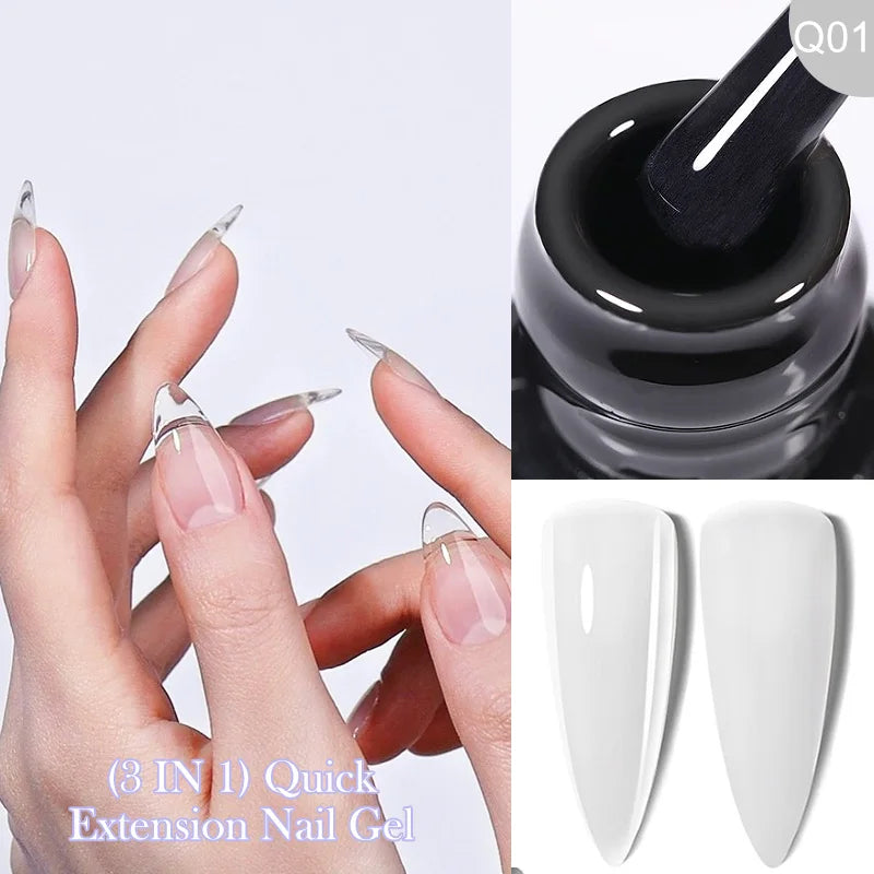 ’15ML Quick Extension Gel Nail Polish in Nude Milk White’ - Color-F151