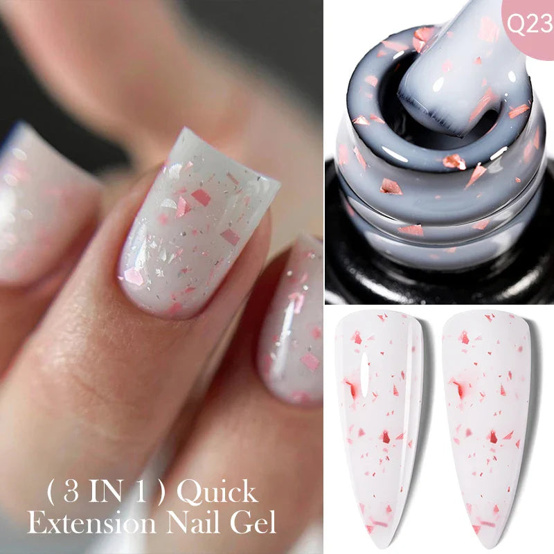 ’15ML Quick Extension Gel Nail Polish in Nude Milk White’ - Color-F151