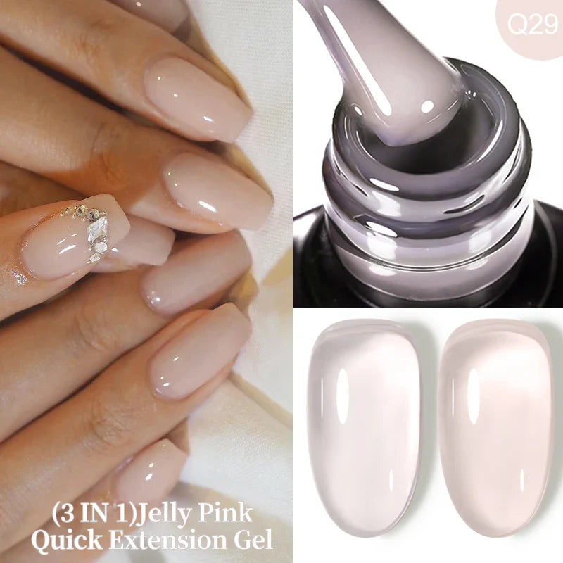 ’15ML Quick Extension Gel Nail Polish in Nude Milk White’ - Color-F151