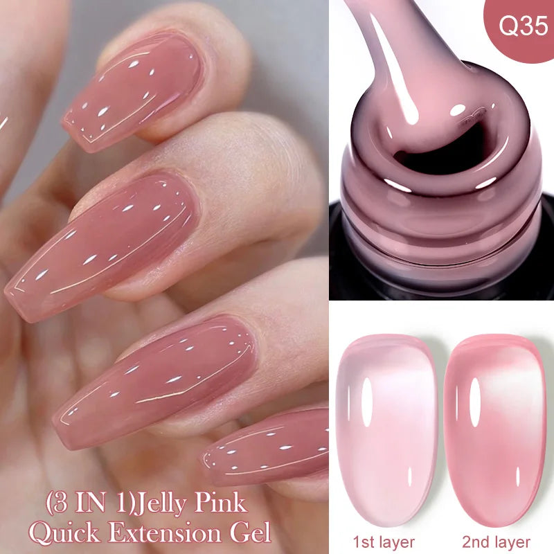 ’15ML Quick Extension Gel Nail Polish in Nude Milk White’ - Color-F151