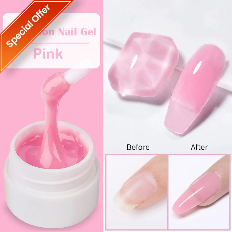 ’15ML Quick Extension Gel Nail Polish in Nude Milk White’ - Color-F151