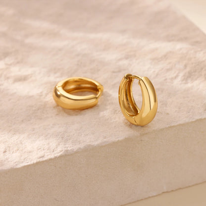 Classic Hoop Earrings for Women Chunky Stainless Steel Gold Color Earring 2025 Trend New in Minimalist Pendientes Jewelry aretes