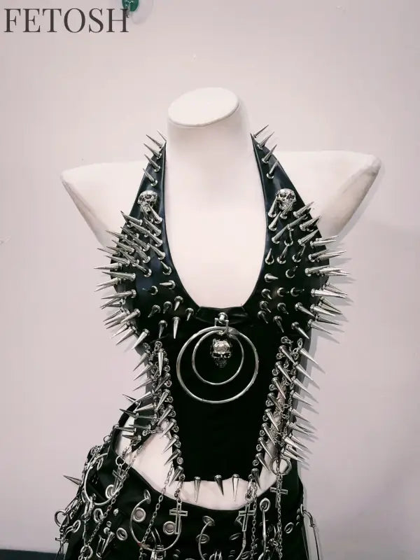bustier top y2k fashion y2k clothes y2k crop top gothic clothes y2k top Rivets Tank Tops Skull top vintage tops gothic