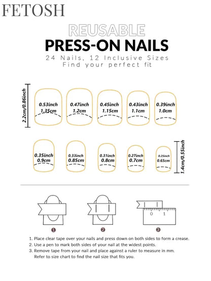 ARTAUG 24pcs Glossy Pink Press On Nails Medium Square Fake Nail Elegantstyle False Nail Full Cover Fake Nail For Stylish Women
