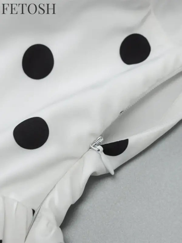 Polka Dot Halter Strapless Dress Women Elegant Sleeveless Backless Waist Cinching Ball Gown Fashion Chic Ladies Evening Dresses