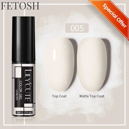 LILYCUTE 5ml White Black Liner Gel Nail Polish Colorful French Painting Stripe Semi Permanent Drawing Nail Art UV Gel Varnish