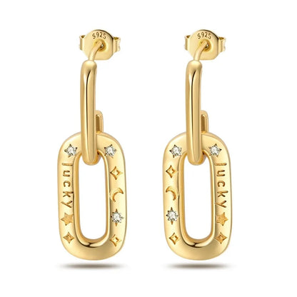 Women's 925 Sterling Silver Classic Gold Pearl Inlaid Earrings Elegant Suitable For Engagement Wedding Party Exquisite Jewelry
