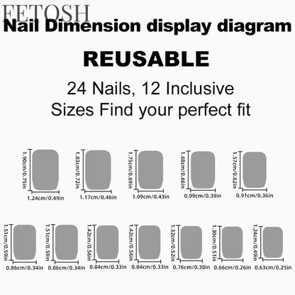 24 Pcs/Set Solid Color Short Fake Nails Art Finished Wearable False Nails for Girls Women Removable Simple White Press on Nail