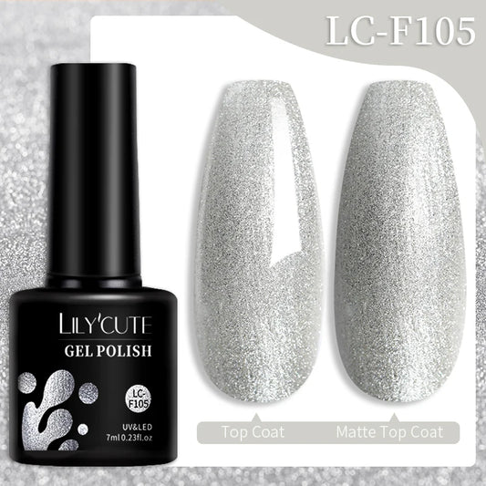 LILYCUTE Glitter Sequins UV Gel Nail Polish Shiny Spring Summer Color Semi Permanant Soak Off All For Manicure Nail Art Varnish