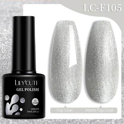 LILYCUTE Glitter Sequins UV Gel Nail Polish Shiny Spring Summer Color Semi Permanant Soak Off All For Manicure Nail Art Varnish