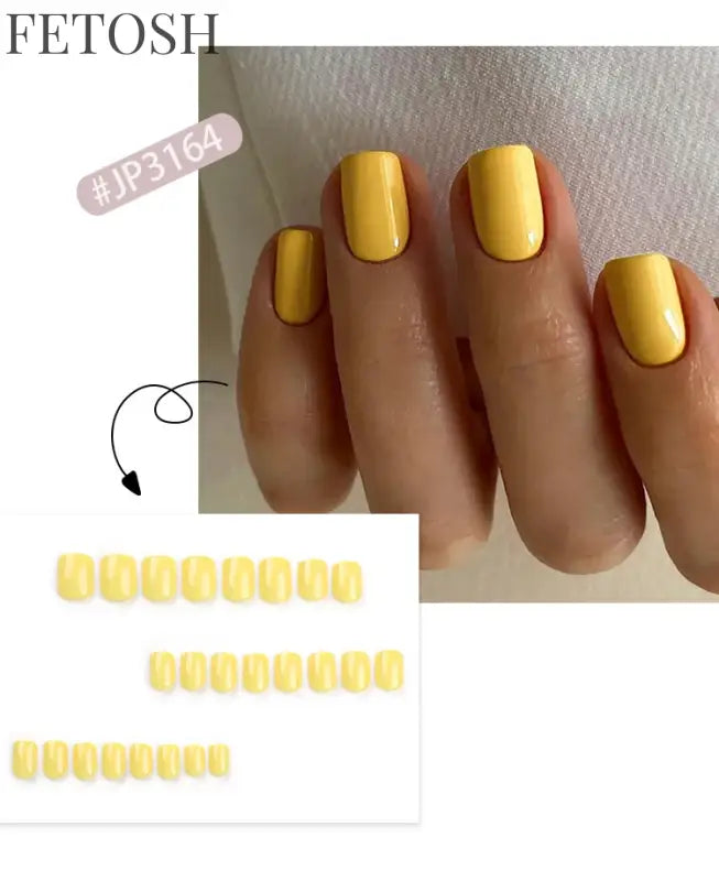 Glossy Solid Color Nail Art Short Square Colored Detachable Fake Nails Wearable Finished False Nails Press on Nails