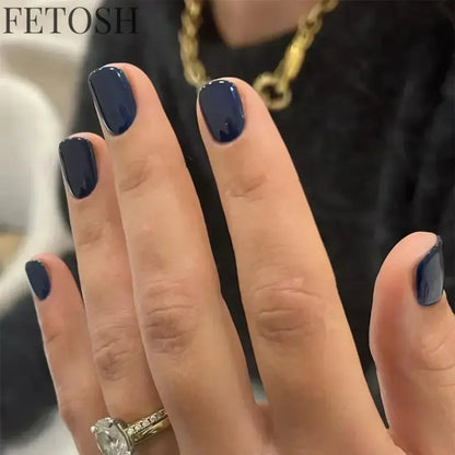 24Pcs Gradient Purple Nail Art Tips Simple Short Square Head False Nails Detachable Fashion Press on Nails Full Cover Fake Nails