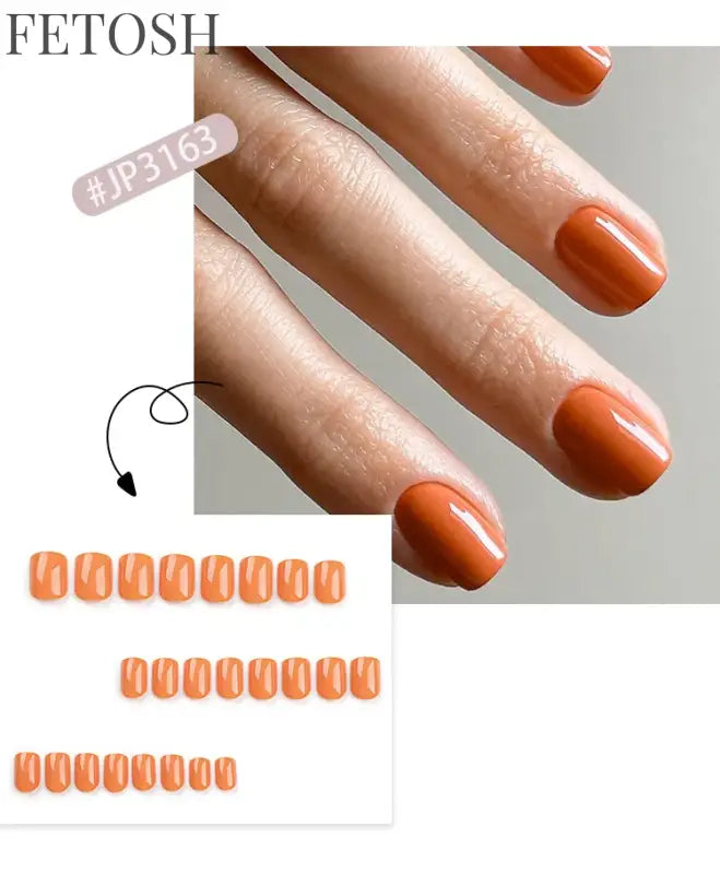 Glossy Solid Color Nail Art Short Square Colored Detachable Fake Nails Wearable Finished False Nails Press on Nails