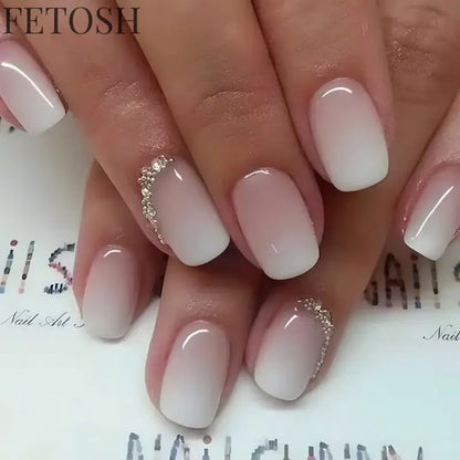 24Pcs Oval Short Pink Press on Nails Simple Ombre Spring False Nail for Sweet Sassy Cool Women&Girl Removable Wearable Nail Art