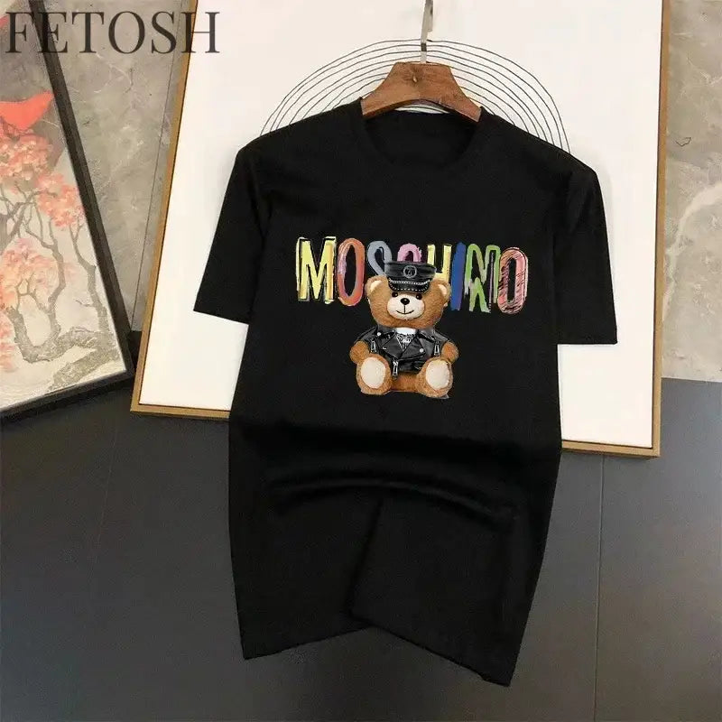 Europe and America Hip Hop character Printed Oversized T-Shirt Mens and Womens Retro Tshirt Street Casual Y2k Short Sleeved Tops