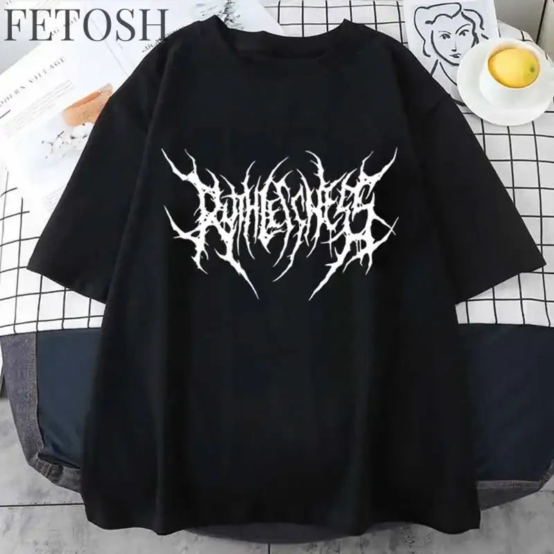 Women T Shirt Summer Punk Style Y2K Print Vintage O-Neck T-shirt Cool Short Sleeve Street T-Shirt Soft Breathable Tee Clothes