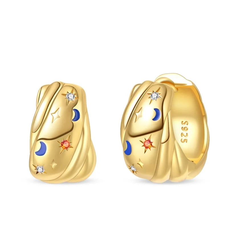 Women's 925 Sterling Silver Classic Gold Pearl Inlaid Earrings Elegant Suitable For Engagement Wedding Party Exquisite Jewelry