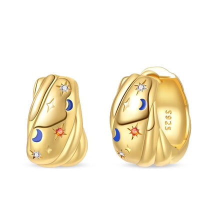 Women's 925 Sterling Silver Classic Gold Pearl Inlaid Earrings Elegant Suitable For Engagement Wedding Party Exquisite Jewelry