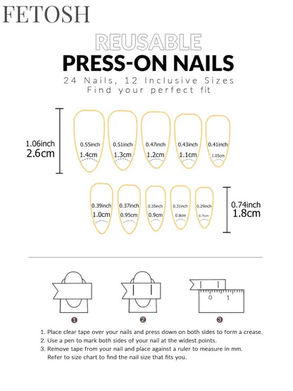 ARTAUG 24pcs Glossy Pink Press On Nails Medium Square Fake Nail Elegantstyle False Nail Full Cover Fake Nail For Stylish Women