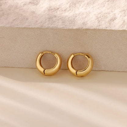 Classic Hoop Earrings for Women Chunky Stainless Steel Gold Color Earring 2025 Trend New in Minimalist Pendientes Jewelry aretes