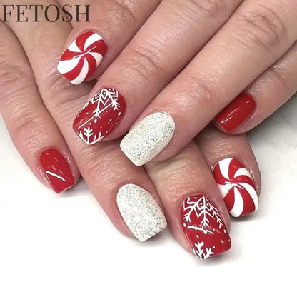 24Pcs Simple Square False Nails Short French Fake Nails Press on Colorful Flowers Design Full Cover Nail Tips Manicure Tools