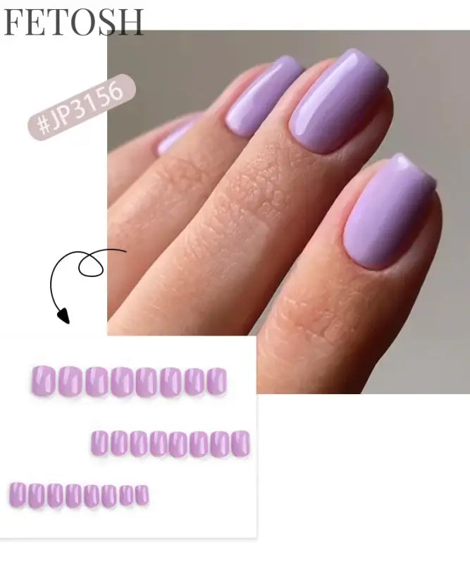 Glossy Solid Color Nail Art Short Square Colored Detachable Fake Nails Wearable Finished False Nails Press on Nails