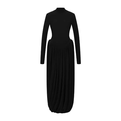 Tossy Backless Pleated Skinny Mini Dress Fashion Long Sleeve High Waist Patchwork Solid Elegant Party Dress Women Bandage Dress