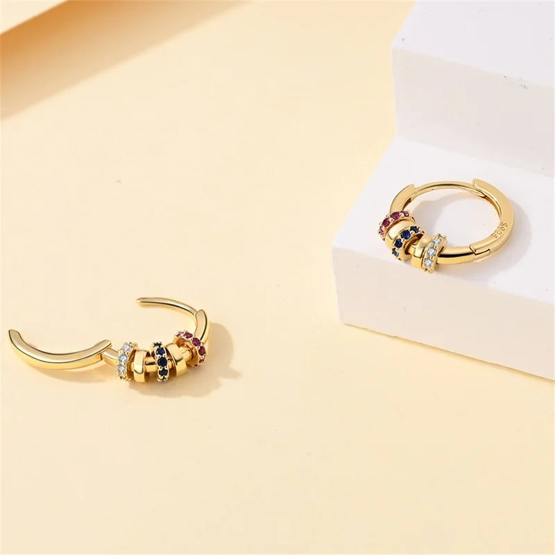 Women's 925 Sterling Silver Classic Gold Pearl Inlaid Earrings Elegant Suitable For Engagement Wedding Party Exquisite Jewelry