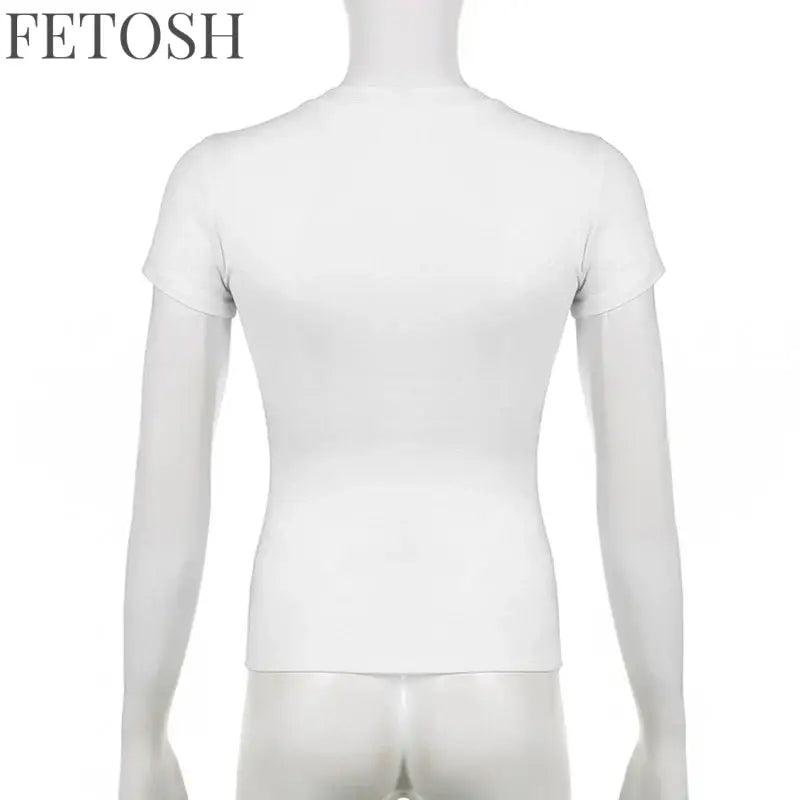 Retro Graphic Crop Top White Short Sleeve O Neck Casual T Shirt for Women y2k Aesthetic Vintage Basic Tees Ladies