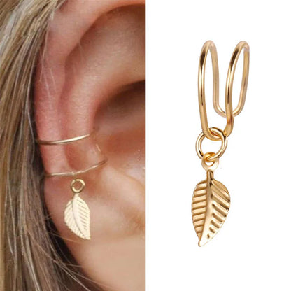 Fashion Zircon Double-layer Ear Cuff No Piercing Earring 2024 Trendy Punk Unique Metal Geometric Ear Clip for Women Jewelry
