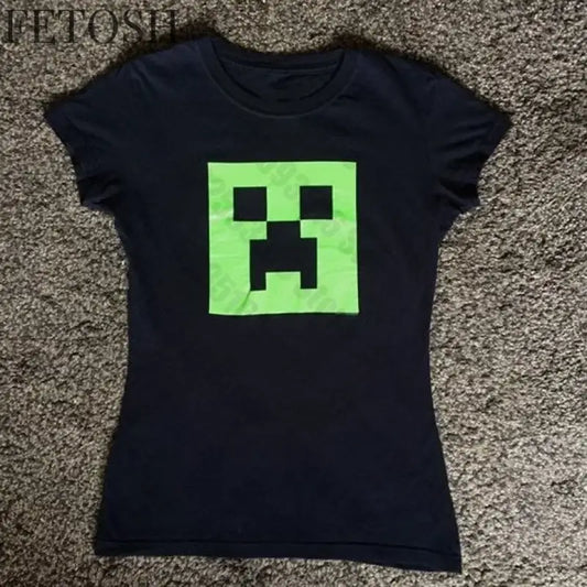 Clothing Female 90s Vintage Clothes for Women Emo Trashy Y2k 2000s Tops Kawaii Harajuku Woman T-shirts Kpop Crop Top Women Shirt