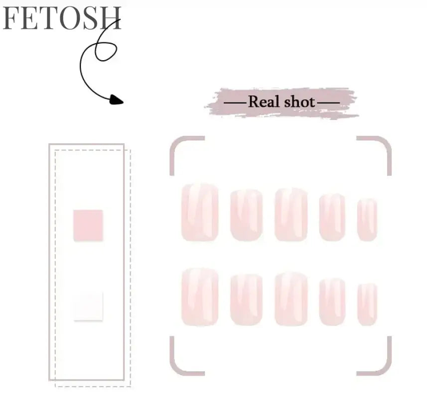 Romantic French White Nude Pink Gradient Chic Varied Short Fake Nails Art False Nails Charming Tip Press on Nails