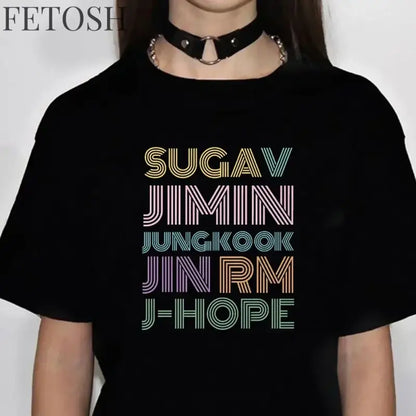 K Pop K-pop Kpop T Shirt Women Harajuku Anime Summer T-shirts Female Harajuku Clothes