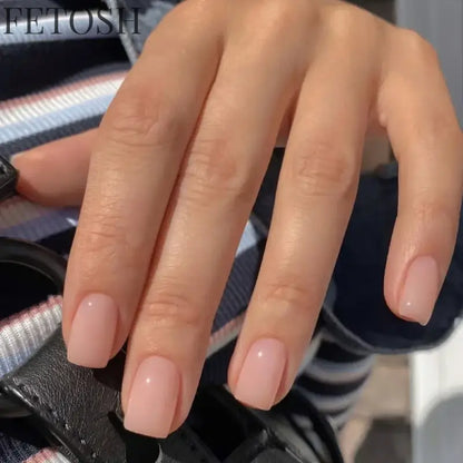 Glossy Press on Nails Set Short Oval Shiny Gradient French Nail Art Design Reusable Full Cover Fake Nails with Glue for Girls