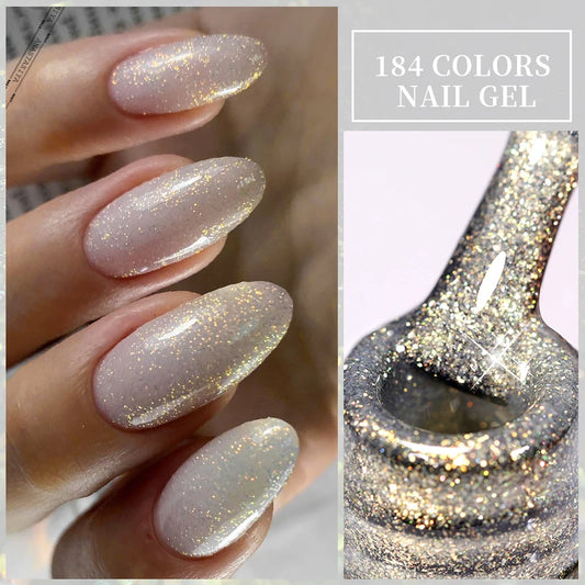 LILYCUTE Glitter Sequins UV Gel Nail Polish Shiny Spring Summer Color Semi Permanant Soak Off All For Manicure Nail Art Varnish