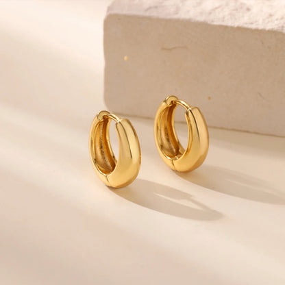 Classic Hoop Earrings for Women Chunky Stainless Steel Gold Color Earring 2025 Trend New in Minimalist Pendientes Jewelry aretes