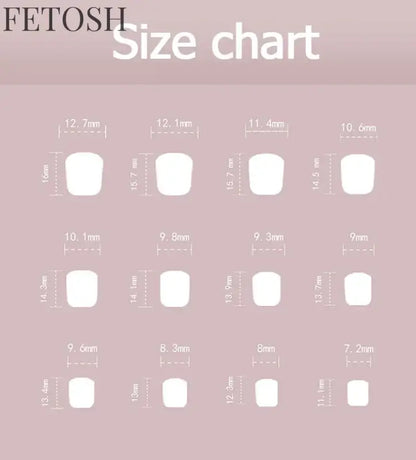 Glossy Solid Color Nail Art Short Square Colored Detachable Fake Nails Wearable Finished False Nails Press on Nails with Glue