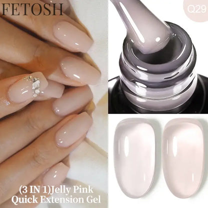 "15ML Quick Extension Gel Nail Polish, Nude White"