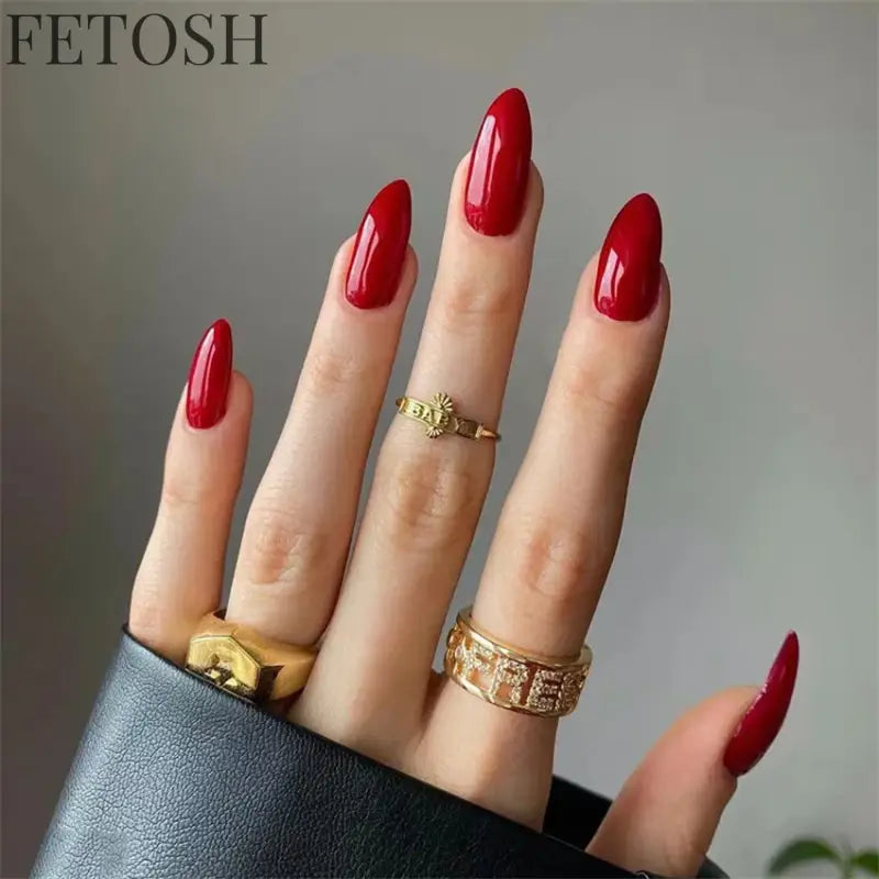 24Ps/Lot Artificial Acrylic Short Fake Nails Solid Color Simple Korean Full Press on Nail Tips Removable Wearing False