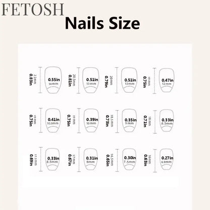 24pcs/set short square ballet fake nails gradient blue purple green pink autumn summer full cover nail tips press on false nail
