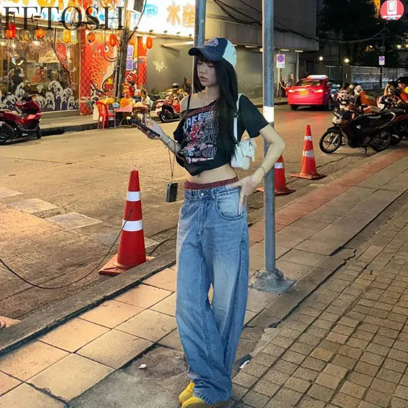 Gothic Tee Y2k Letter Print Off Shoulder Punk T-shirts Women Harajuku Summer Streetwear Grunge T Shirt Aesthetic Sexy