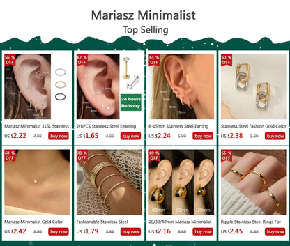 Mariasz Minimalist 316L Stainless Steel Classic Nose Ring for Men Women Hoop Earrings Septum Helix Ear Piercing Jewelry 18G