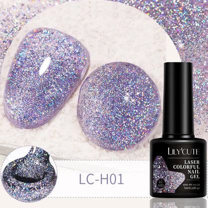 LILYCUTE Glitter Sequins UV Gel Nail Polish Shiny Spring Summer Color Semi Permanant Soak Off All For Manicure Nail Art Varnish