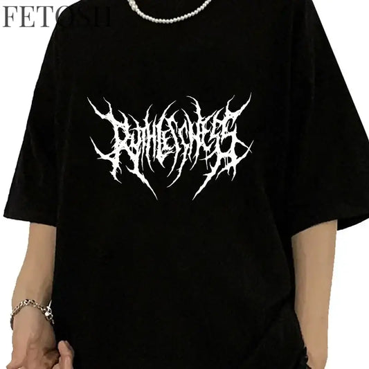 Women T Shirt Summer Punk Style Y2K Print Vintage O-Neck T-shirt Cool Short Sleeve Street T-Shirt Soft Breathable Tee Clothes