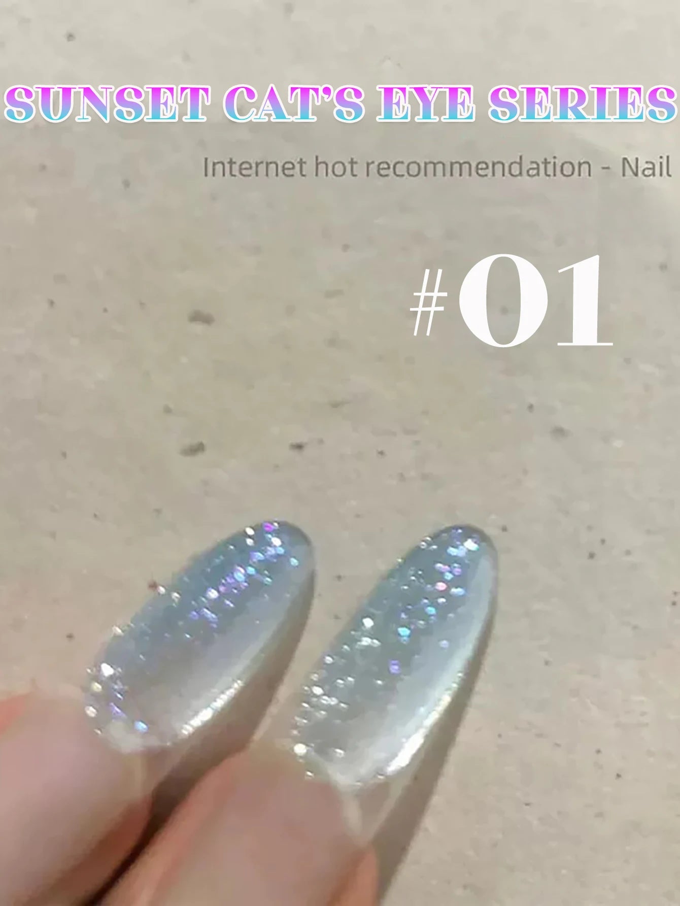Japanese Sparkling White & Pink Glitter Gel Nail Polish