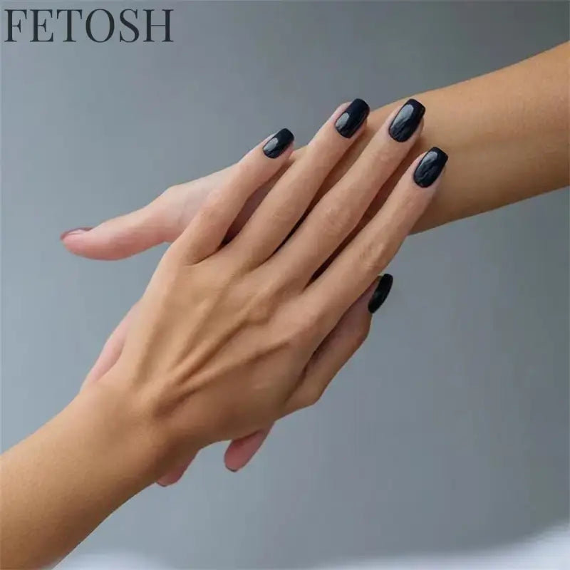 24Ps/Lot Artificial Acrylic Short Fake Nails Solid Color Simple Korean Full Press on Nail Tips Removable Wearing False